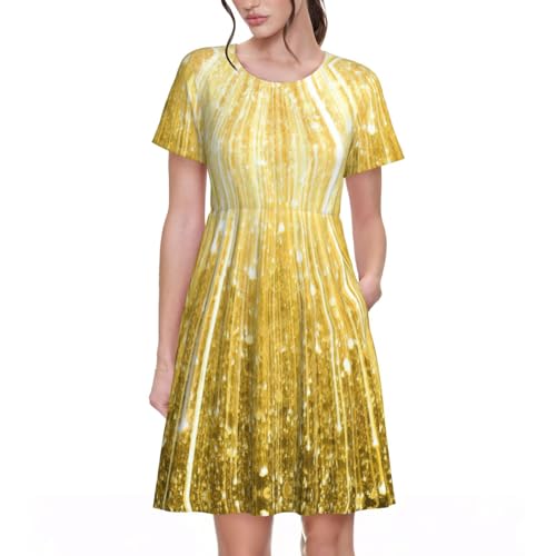 Robe de plage imprimé doré pour vos soirées et vacances d'été