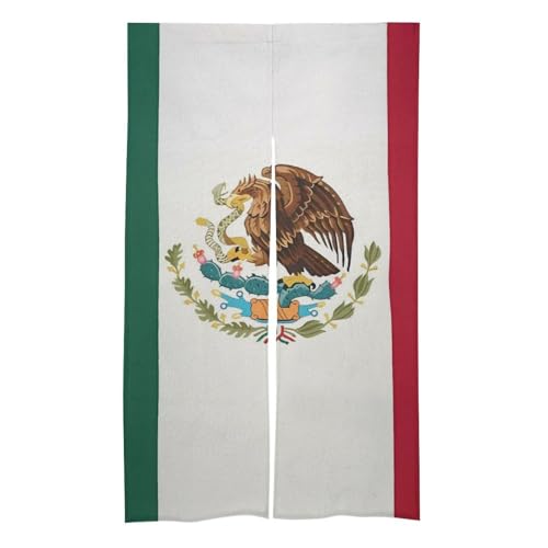U.S. Canada Mexico Flags Funny Doorway Curtain 2 Panel Insulated Window Door Cover for Patio Kitchen Bedroom
