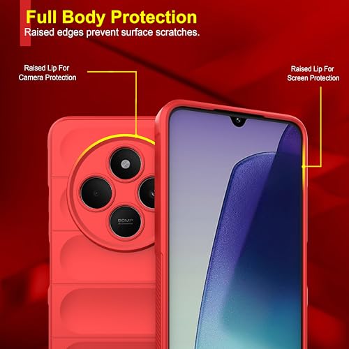 Image of Zapcase Back Case Cover for Poco M7 5G | Compatible for Poco M7 5G Back Cover | Liquid Silicon Magic Case with Camera Protection | Red