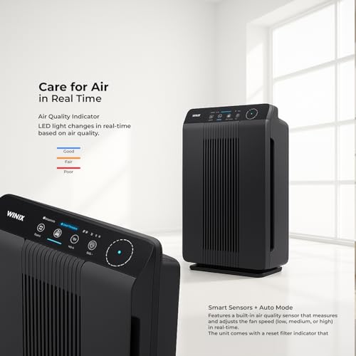 Image of WINIX 5500-2 Air Purifier for Home Large Room Up to 1881 Ft in 1 Hr, True HEPA, High Deodorization Carbon Filter and Auto Mode, Captures Pet Allergies, Smoke, 2 YEAR WARRANTY