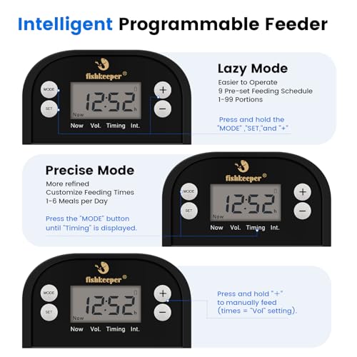 Image of fishkeeper Automatic Fish Feeder for Pond, LCD Programmable Fish Feeder