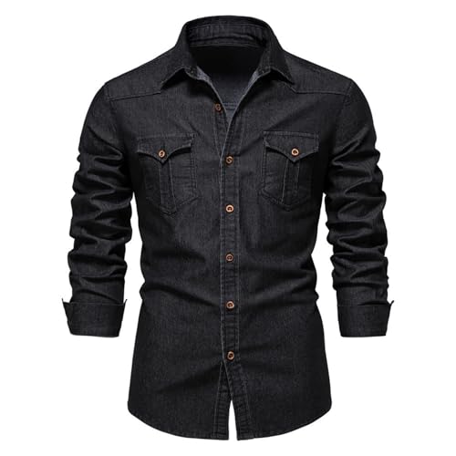 La mejor comparación de Camisas casual para Hombre disponible en línea. 48 CEEMACE Camisa Mezclilla Hombre Casual Ajuste Clásica Manga Larga Estilo Vaquero con Botones con Bolsillos