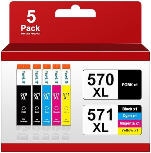 Veson PGI-570 XL Druckerpatronen 5er Pack - Kompatibel Mit Canon