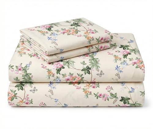 Image of VAS COLLECTIONS 300 TC Cloud Cotton Bedsheet Set Super King Size 108x108 Inch (275x275 cm) | Soft Breathable Double Bed Sheet with 2 Pillow Covers | Luxury Hotel Quality Bed Linen (Rose & Sage)