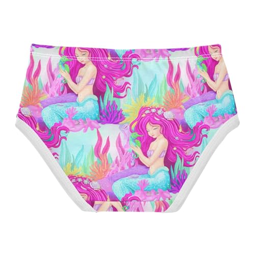 Joisal Cute Mermaid Pink Toddler Underwear Floral 2t Cotton Panties for Girl Flower Briefs Kids Undies2