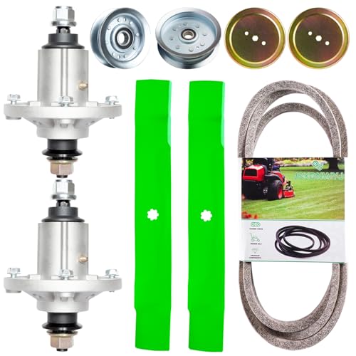 42 Inch Mower Deck Rebuild Kit for John Deere D100 D105 D110 D130 LA100 LA105 LA110 LA115 LA120 LA125 LA135 Parts Spindle GY21098 Blade GY20850 Idler Pulley GY20110 GY20067 GX20367 Belt GX20072