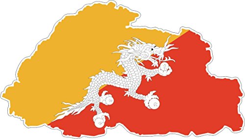 Akachafactory Autocollant Sticker adhesif Voiture Vinyle Drapeau Carte Bhoutan