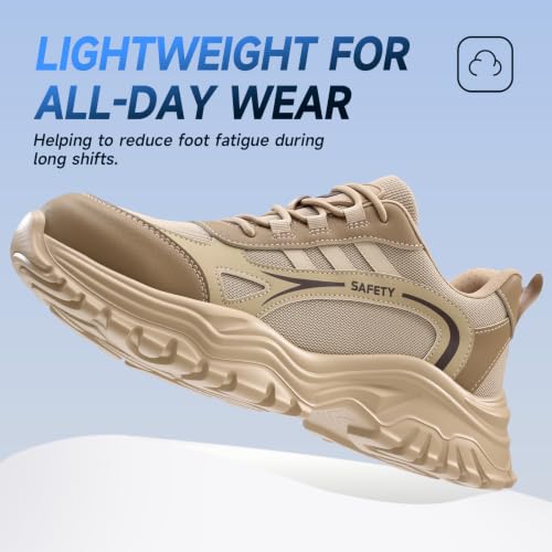Image of Steel Toe Shoes for Men Women Lightweight Work Shoes Men Breathable Safety Shoe