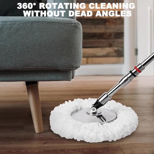 TT-YEC Moppeimer-Set Aus Edelstahl, Um 360° Drehbarer Mopp Mit Teleskopstiel, Bodenwischer Für Die Hausreinigung Mit 4 Wiederverwendbaren Mikrofaserpads – Bild 4