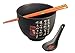 Produktbild yoaxia ® - [ ZEIT SCHWARZ ] Soba Bowl/Suppen-/Nudel-/Reisschale + Löffel + 1 Paar Essstäbchen