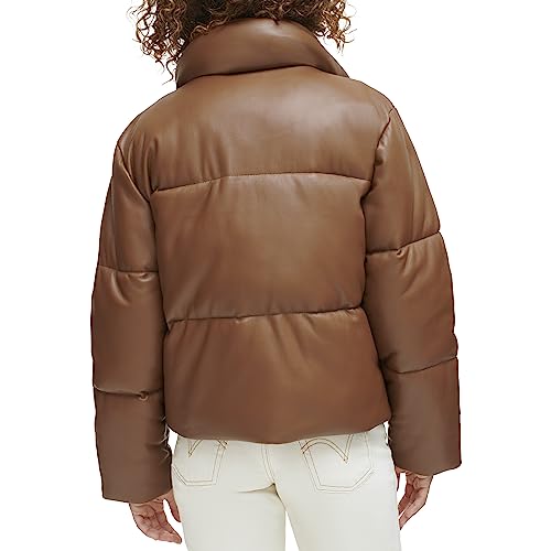 Levi's Women's Vegan Leather Quilted Short Puffer Jacket4