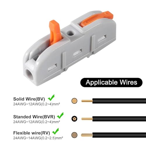Conector de cable en línea 1 a 1 de 20 terminales eléctricos para empalmes rápidos 4