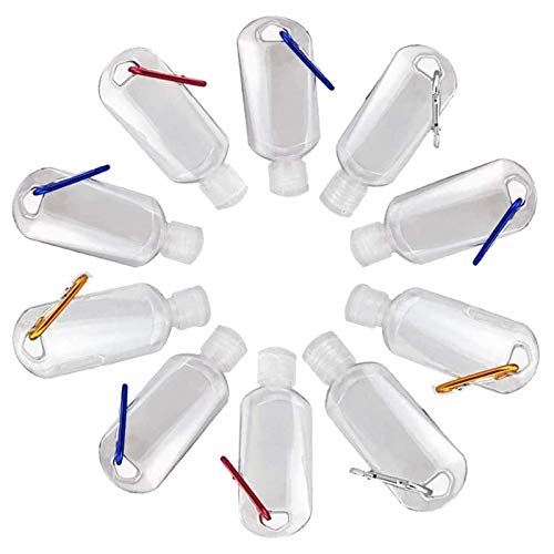 Preisvergleich Produktbild Abilieauty Tragbare transparente Reiseflaschen aus Kunststoff mit Karabiner, leere Reisebehälter für Shampoo, Conditioner, Lotion