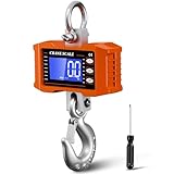 Ofeace Digital Crane Scale 2200lb/1000Kg Digital Hanging Scale with LCD Screen, Crane Scale Industrial Heavy Duty with Unit Change, High Precision Crane Scale for Market, Farm, Construction, Factory