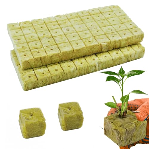 Cisolen 100 piezas de cubo de lana de roca 2,5 x 2,5 x 2,5 x 2,5 cm estera de cultivo de lana de roca para cultivo hidropónico, para plántulas sin suelo, plántulas, plantas clonadas