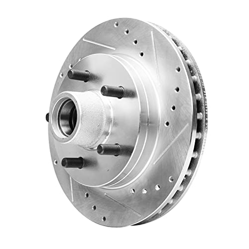 Detroit Axle - Front Drilled & Slotted Brake Rotors + Ceramic Pads W/Hardware Replacement For Mazda B2300 B3000 B4000 Ford Ranger - 6Pc Set #TOP2