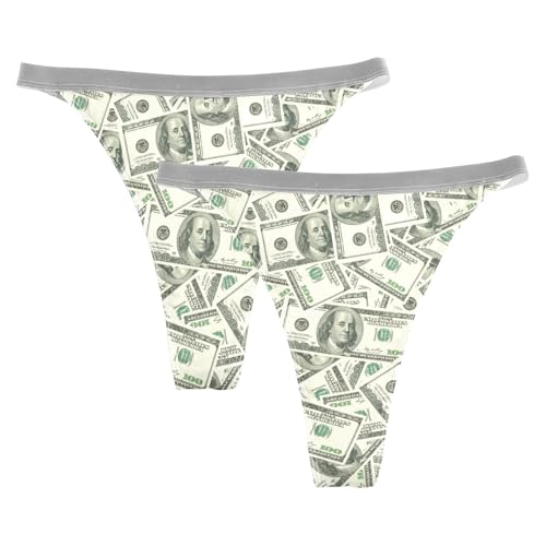 Laprad Women's Thongs Money Hundred Dollar Bill Underwear Bamboo Viscose