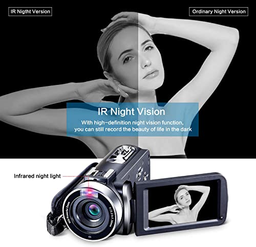Oiexi Video Camera 4K Camcorder Vlog Camera For Youtube, Hd Digital Camera With 16X Digital Zoom And Night Vision, Video Recorder With Microphone (32Gb Sd Card, 2 Batteries Included) #TOP2