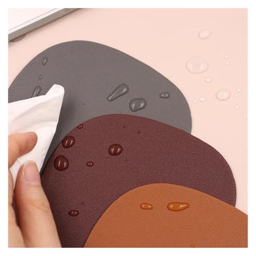 Set de table en cuir premium marron | Napperons ronds design isolants - 4