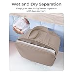 BAGSMART Travel Toiletry Bag, Crush Toiletry Bag for Women, Wide-open Puffy Toiletry Bags for Traveling, Large Travel Cosmetic Makeup Bag Organizer for Accessories,Toiletrie, Grayish Brown - Image 5