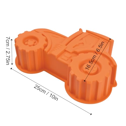 Daelesr Tractor Cake Tins for Baking, Cake Silicone Mould, Kids 3D Birthday Cake Pan Cake Mould, Large Children's Baking Mould for Cake Bread Chocolate Dessert (Cyan) - Image 2