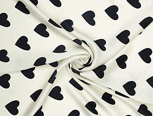 Allegra K 50cm Women Love Heart Small Square Scarves Kerchief Head Neck Scarf Neckerchief4