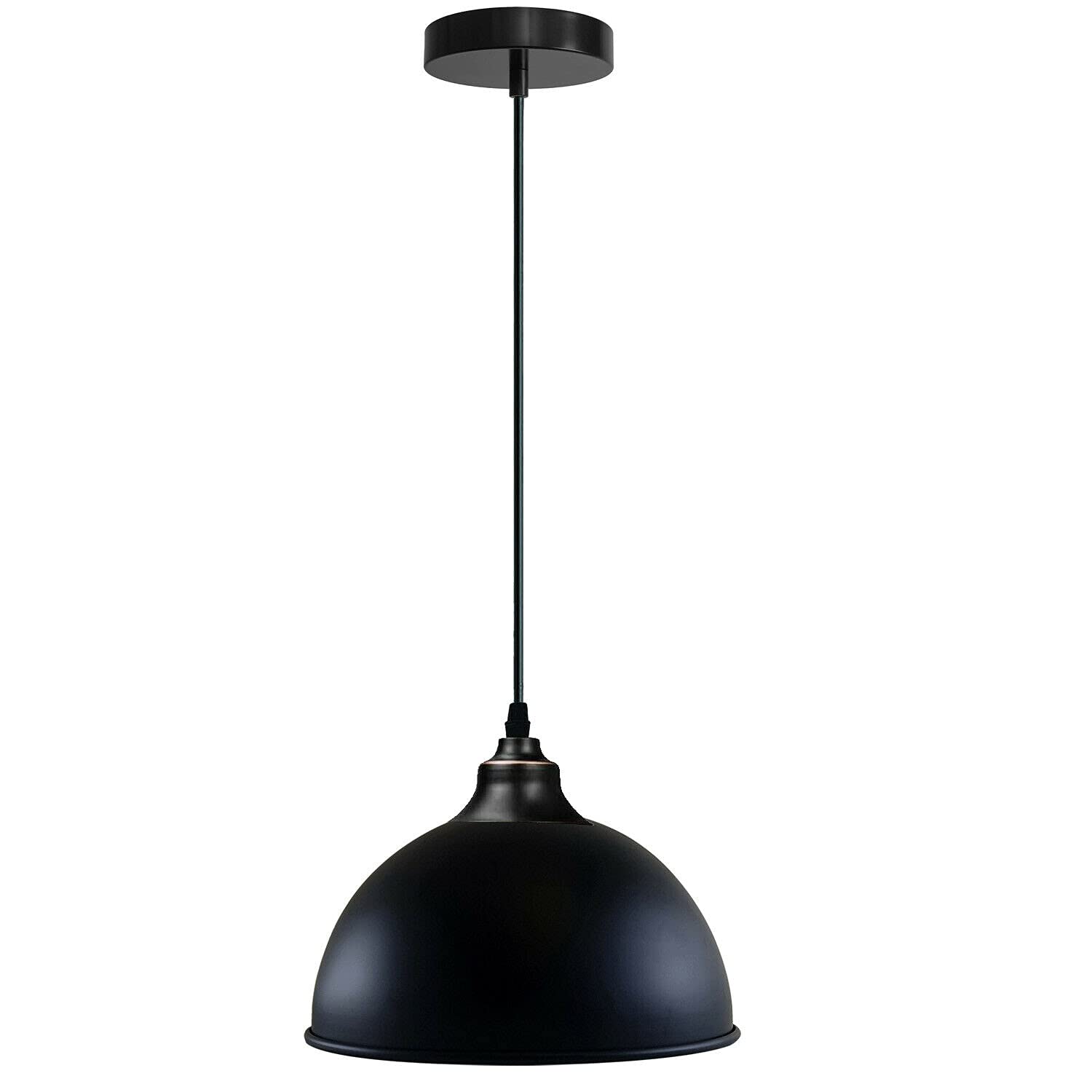 LEDSone Black Dome Pendant Light Industrial Ceiling Lamp Shade for Dining Room Bar — image 1