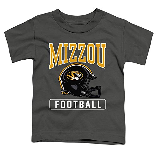 University of Missouri Mizzou Official Football Helmet Unisex Toddler T Shirt,Charcoal, 4