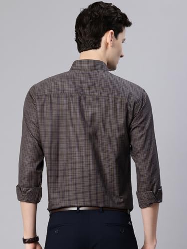 Image of Majestic Man Men's Pure Cotton Slim Fit Checkred Full Sleeve Classic Collar Everyday Formal Shirt