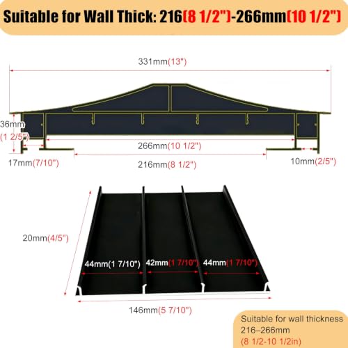 Deflector de lluvia de aluminio de 331mm para muros de patio 3