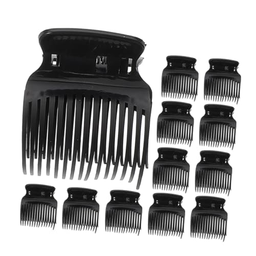 Veemoon Pinzas Para Sujetar Rodillos Para Cabello 12 Piezas Tamaño Estándar Aislamiento Térmico Mujeres y Niñas Cuidado Del Cabello En Salón y Viajes Negras
