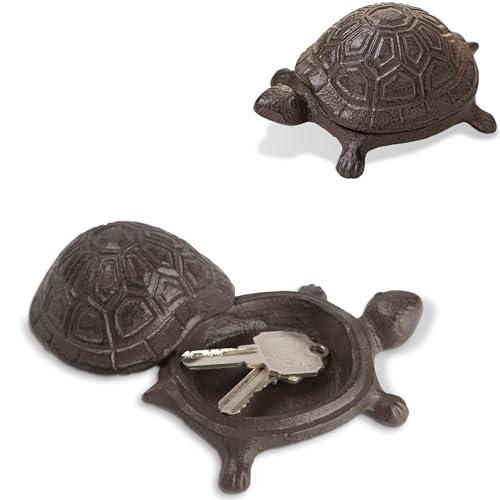 Ionela Spare Key Hiders Outside Cast Iron Turtle Hidden Key