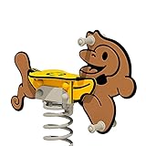 WICKEY Federwippe PRO Affe Chimpey braun/gelb für öffentliche Spielplätze und Schulen - inklusive Betonanker