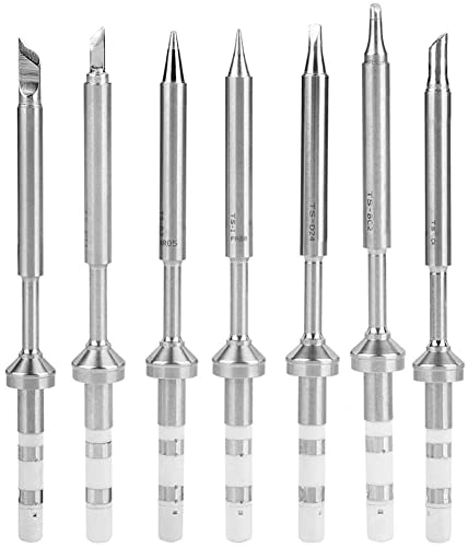 TS100 Soldering Tips Replacement 7 Types Soldering Tips Kit Soldering Iron Replacement Part (7 Pieces)
