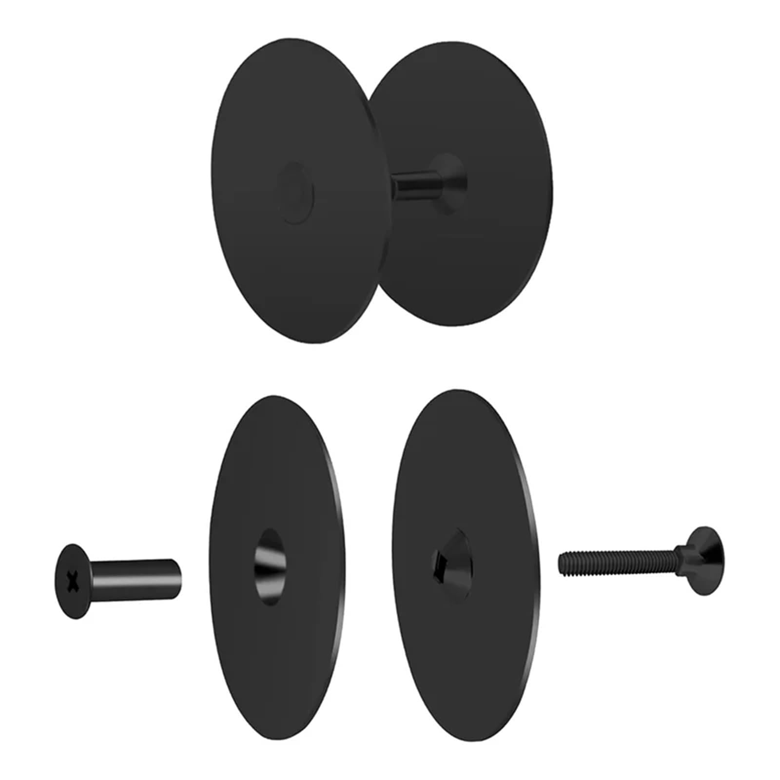 Door Hole Cover Plate 4Set Door Hole Cover Plate 2-5/8" Diameter Round Deadbolt Cover Plate for Home Security Black