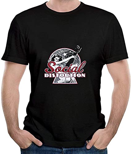 PLNSSCS Men's Social Come And Distortion T Camicie e T-Shirt Black (Small)