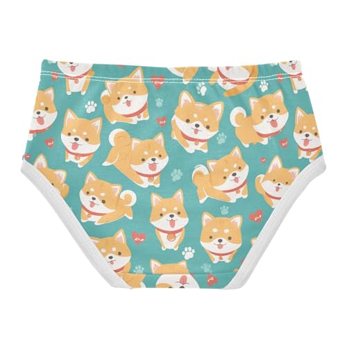 Wusikd Cartoon Lovely Dogs Girls' Underwear Cotton Red Hearts Blue Lines Girls Briefs Soft Toddler Underwear 2T2