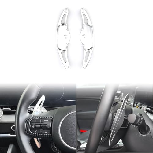 JUIVEEL Aluminum Steering Wheel Paddle Shifter Extension Cover Trim Steering Paddle Shifter Extension Compatible with Kia Sportage 2023-2025 Accessories (Sliver Style)