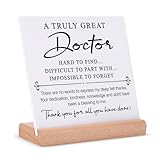 Afterprints Doctor Gifts, Thank You Plaque with Wooden Stand, Doctors Appreciation Gifts, Unique Gift for Doctors Men or Women on Christmas, Birthday, Retirement