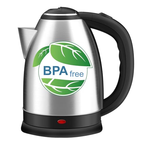Electric Kettle, Stainless Steel Water Kettle, 1.8L Cordless Kettle, Boil-dry Protection, BPA Free, Fast Boil, Auto Shut-Off, Black
