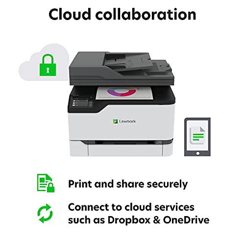 Lexmark MC3426i Color All-in-One Printer with Touchscreen, Multifunction Laser -for Office, Wireless, Mobile Ready & Duplex Printing (Print, Copy, Scan, Cloud Fax, 4-Series) White Small - Thumbnail 7