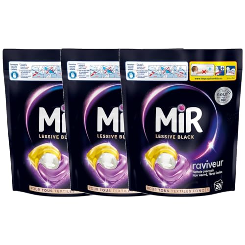 MIR - Lessive capsule Black Doypack - Lot de 3 x 20
