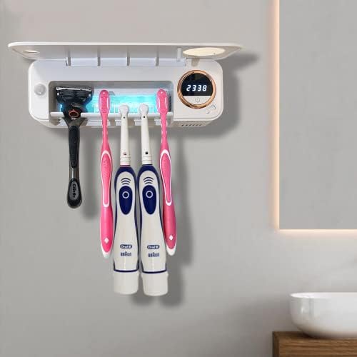 BlueBark UV Toothbrush Sanitizer Holder - Wall Mount, 5 Slots, Timer & Auto-Clean, No Drill - View #6