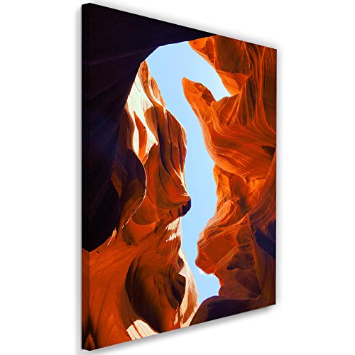 Tableau sur toile abstrait orange Feeby : le grand format idéal pour un salon moderne