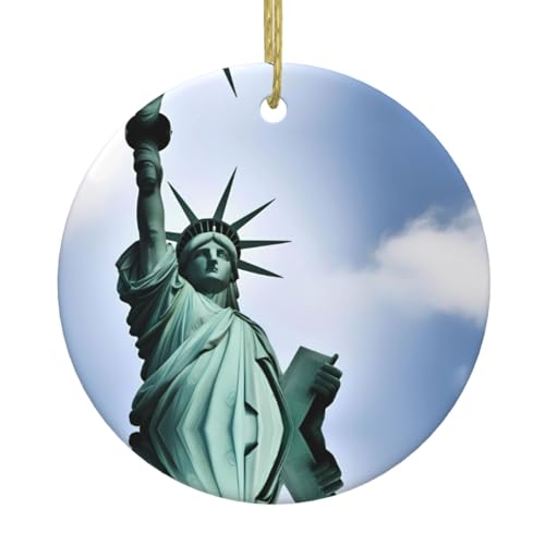 WHJYYXDE Christmas Ceramic Round Pendant Decoration Tree Hanging Festival Ornament for Supermarkets,...