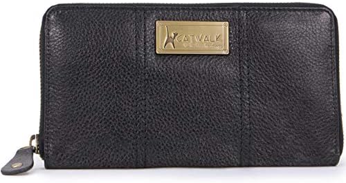 Catwalk Collection Handbags - Ladies Large Organiser Zip Purse with Gift Box - Real Leather with RFID Protection - Credit Card Wallet with Zip Coin Compartment - Gallery