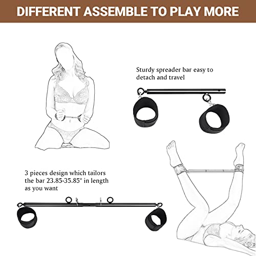 Image of BDSM Spreader Bar Couples Sex Toys, Bondage Restraints with Adjustable Handcuffs, Adjustable BDSM Sex Bar Toys Detachable, Bondage Set Adult Sex Toy for Couple