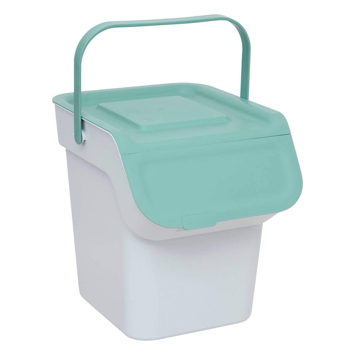 5five - Poubelle de Tri Sélectif en Plastique - 20L - Vert - Empilable - Avec Anse - Pour Recyclage - Facile à Transporter