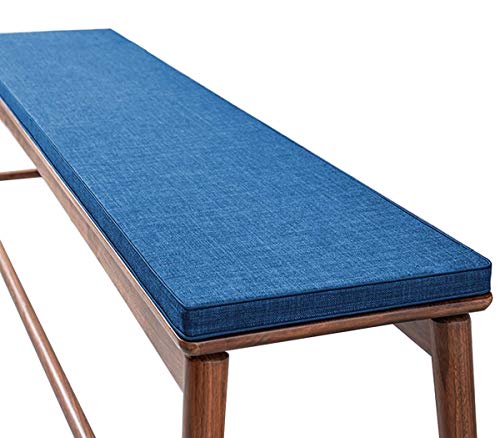 Coussin de banc de jardin imperméable bleu 100x30 cm en mousse souple - 2
