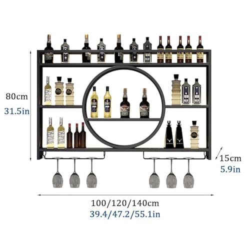 Étagère à vin murale moderne au design rond et finitions soignées en métal - 8